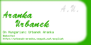 aranka urbanek business card